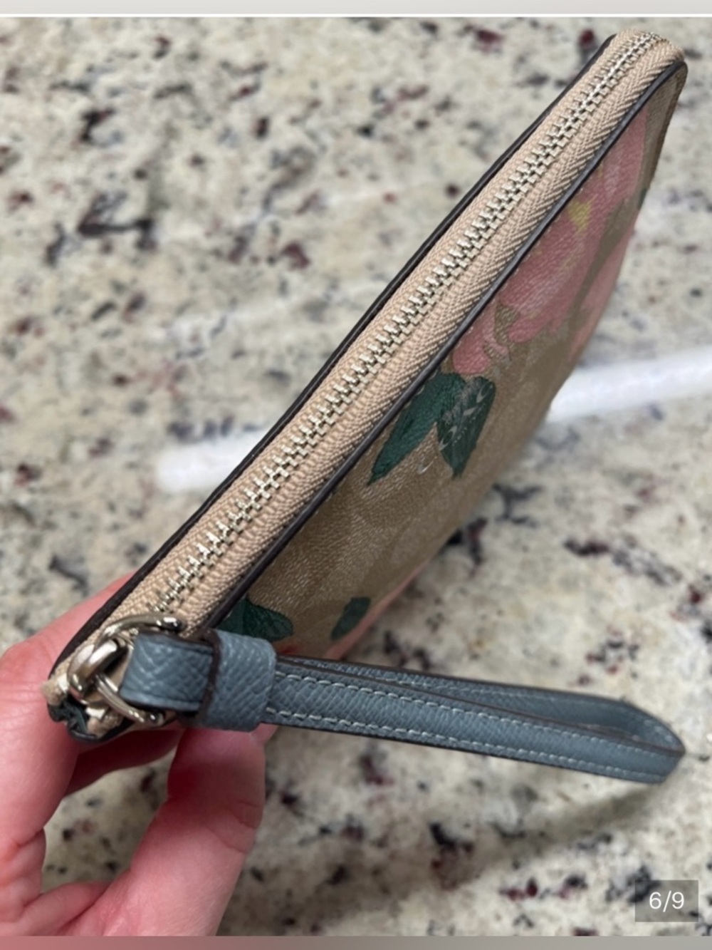 Coach Cameo Rose Print Wristlet NWOT - Picture 5 of 8